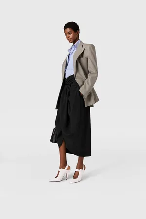 Stella McCartney Jupe midi portefeuille froncee, Femme
