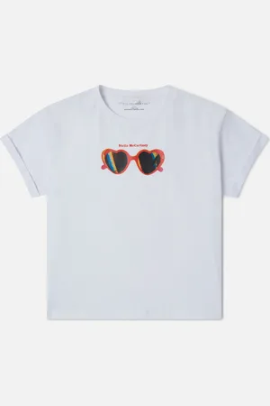 Stella McCartney T shirt graphique avec lunettes de soleil