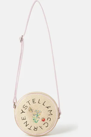 Stella McCartney Sac a bandouliere en paille avec broderie fleurs