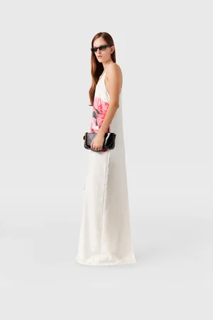 Stella McCartney Robe longue avec imprime coquelicot, Femme