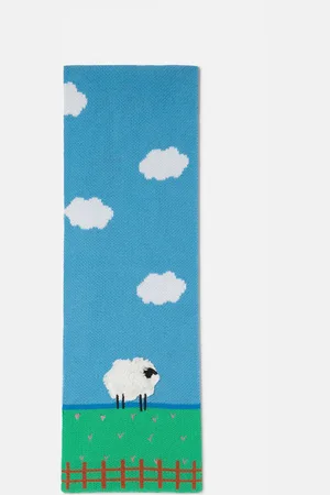 Stella McCartney Sheep Embroidered Scarf, Femme