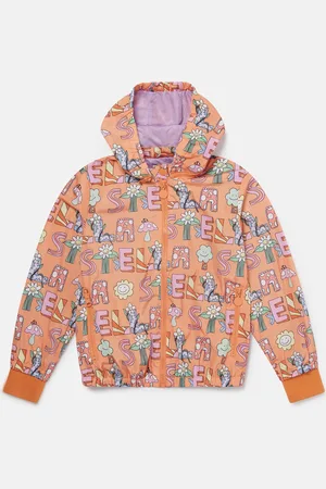 Stella McCartney Impermeable a capuche avec inscription Stella Woodland