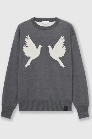 Stella McCartney Pull a col ras du cou avec applique colombe, Femme