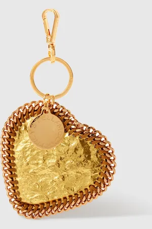Stella McCartney Breloque coeur Falabella metallisee froissee, Femme