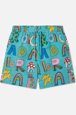 Stella McCartney Short de bain avec inscription Stella Woodland