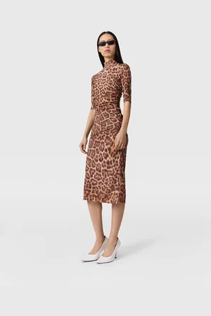 Stella McCartney Leopard Mid-Rise Midi Skirt, Femme