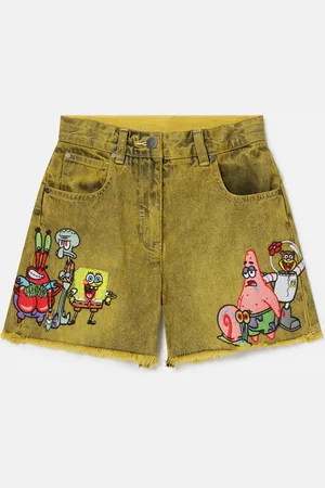 Stella McCartney Short graphique en denim Bob l eponge