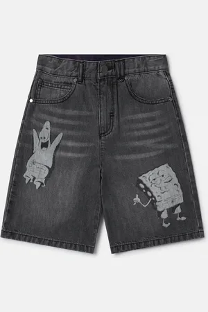 Stella McCartney Short graphique en denim Bob l eponge