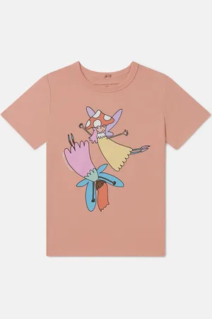Stella McCartney T shirt a col ras du cou avec imprime fees