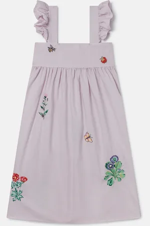 Stella McCartney Robe sans manches avec broderie fleurs
