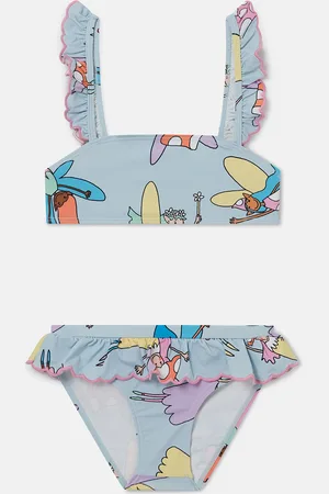 Stella McCartney Bikini a franges avec imprime fees