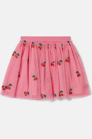 Stella McCartney Jupe en tulle avec broderie cerise