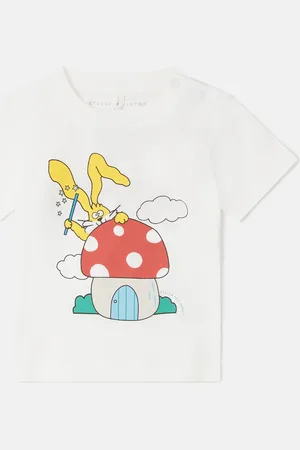 Stella McCartney T shirt graphique a col ras du cou avec lapin de magicien