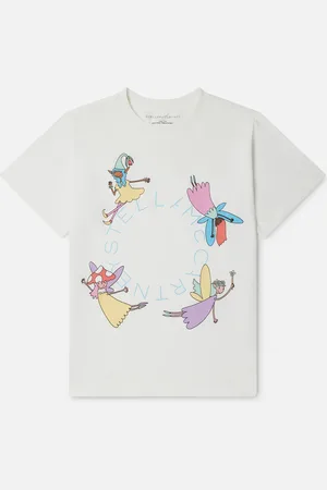 Stella McCartney T shirt a col ras du cou avec imprime fees