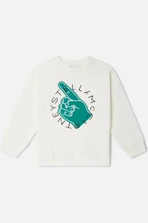 Stella McCartney T shirt graphique a manches longues avec logo universitaire
