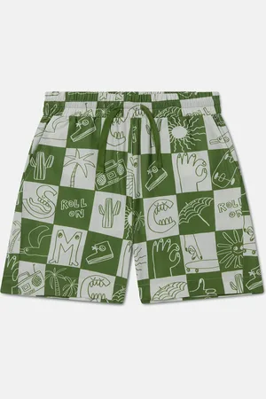 Stella McCartney Short a carreaux avec inscription marque