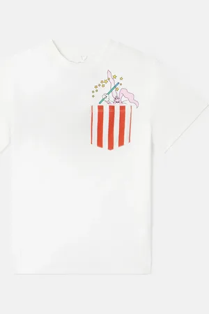 Stella McCartney T shirt graphique a col ras du cou avec lapin de magicien