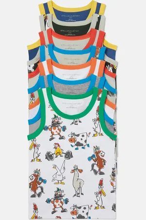 Stella McCartney Lot de sept maillots de corps avec imprimes ferme