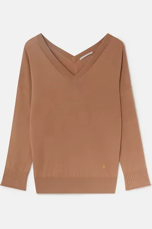 Stella McCartney Pull a col en V et manches longues, Femme