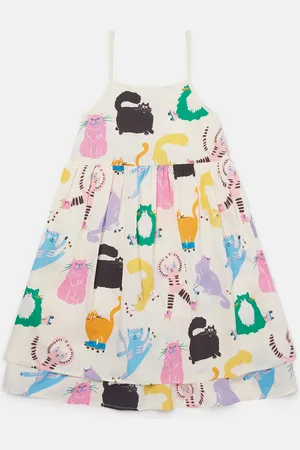 Stella McCartney Robe sans manches avec imprime chats