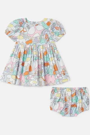 Stella McCartney Ensemble robe a manches courtes et jupe culotte avec imprime foret