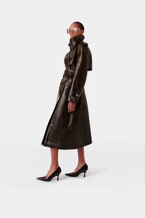 Stella McCartney Trench coat crocodile embosse, Femme