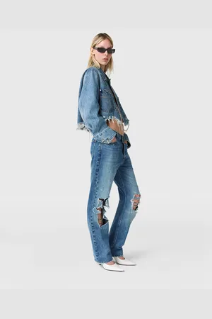 Stella McCartney Veste en denim avec poche Falabella, Femme