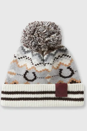 Stella McCartney Bonnet cotele Fairisle avec logo, Femme