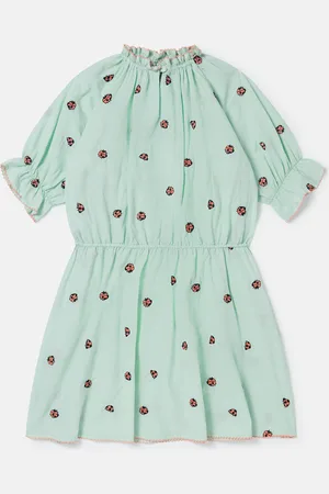 Stella McCartney Robe a manches courtes et bordures plissees Coccinelle