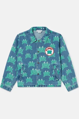Stella McCartney Veste en denim avec imprime grenouille