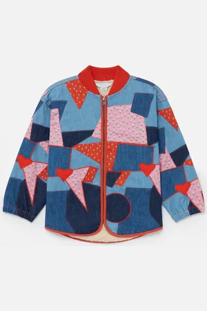 Stella McCartney Veste en denim patchwork, Femme