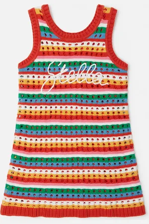 Stella McCartney Robe sans manches en crochet avec broderie Stella
