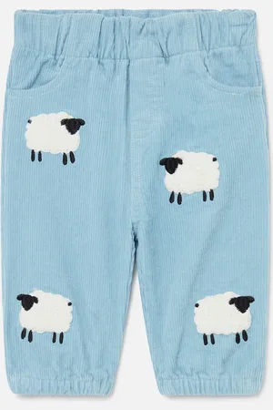Stella McCartney Pantalon en denim avec motif moutons, Femme
