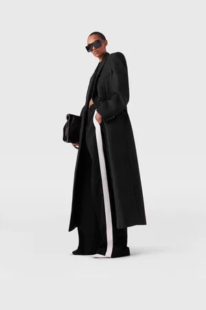 Stella McCartney Manteau long croise en laine, Femme