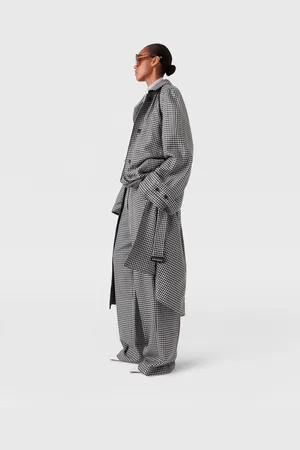 Stella McCartney Trench coat ceinture oversize a carreaux, Femme