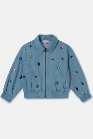 Stella McCartney Veste en denim avec broderie bijou