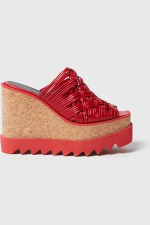 Stella McCartney Sandales tissees a plateforme et talon compense Sneak Elyse, Femme