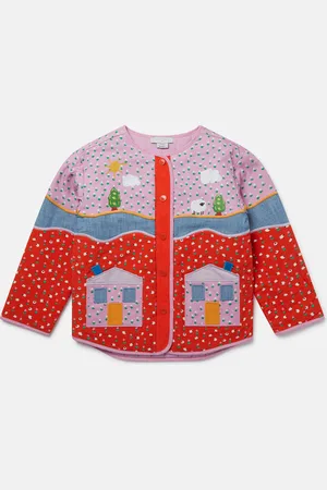 Stella McCartney Veste en patchwork avec applique ferme, Femme