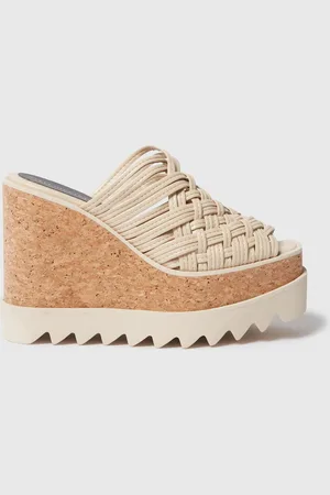 Stella McCartney Sandales tissees a plateforme et talon compense Sneak Elyse, Femme