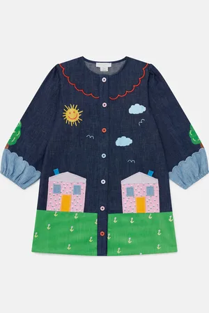 Stella McCartney Robe a manches longues avec applique ferme, Femme