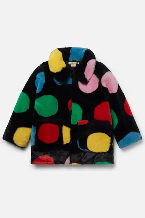 Stella McCartney Manteau duveteux avec pois, Femme