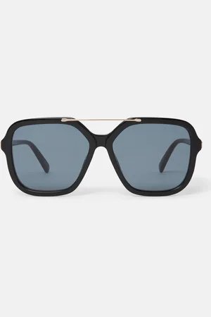 Stella McCartney Lunettes de soleil carrées oversize avec barre métallique, Femme