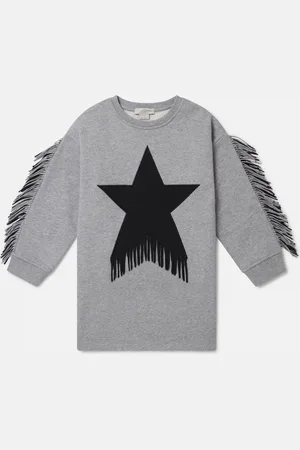 Stella McCartney Robe graphique a franges avec etoile, Femme