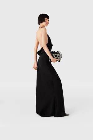 Stella McCartney Robe longue dos nu plongeante avec cristaux, Femme