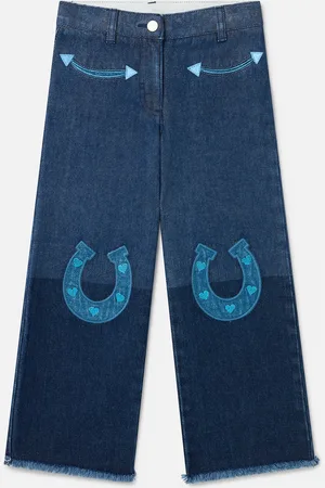 Stella McCartney Jean en denim avec appliques chevaux, Femme