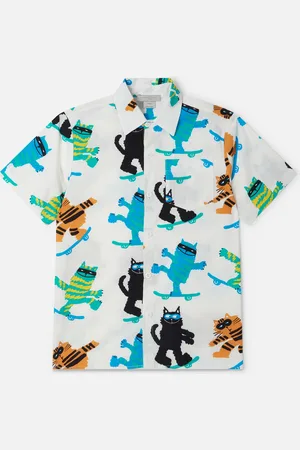Stella McCartney Chemise a manches courtes avec imprime chats