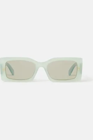 Stella McCartney Logo-Engraved Rectangular Sunglasses, Femme
