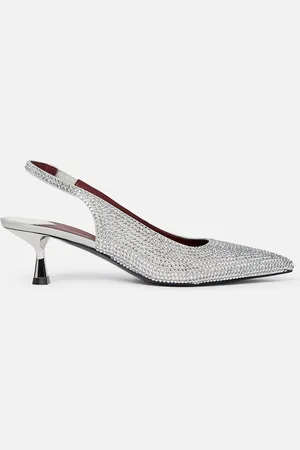 Stella McCartney Escarpins a petits talons et bride arriere avec cristaux, Femme