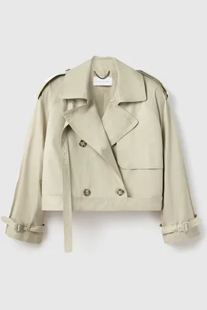 Stella McCartney Veste trench courte avec detail ceinture, Femme
