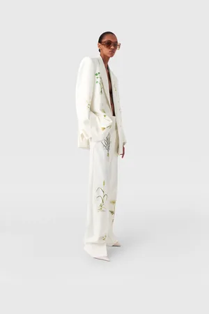 Stella McCartney Blazer croise floral oversize, Femme